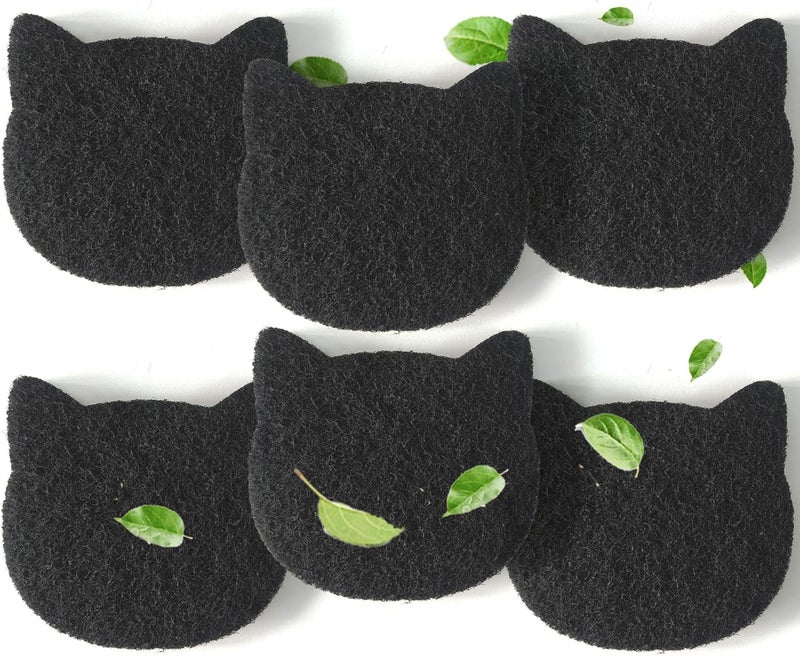 PurifyLogix Cat Litter Box Stick-on Activated Charcoal Filters Compatible with Most Cat Litter Box, Universal Activated Carbon Filters to Absorb Odors and Control Damp for Keep Home Fresh (6 Pack) - Image 1